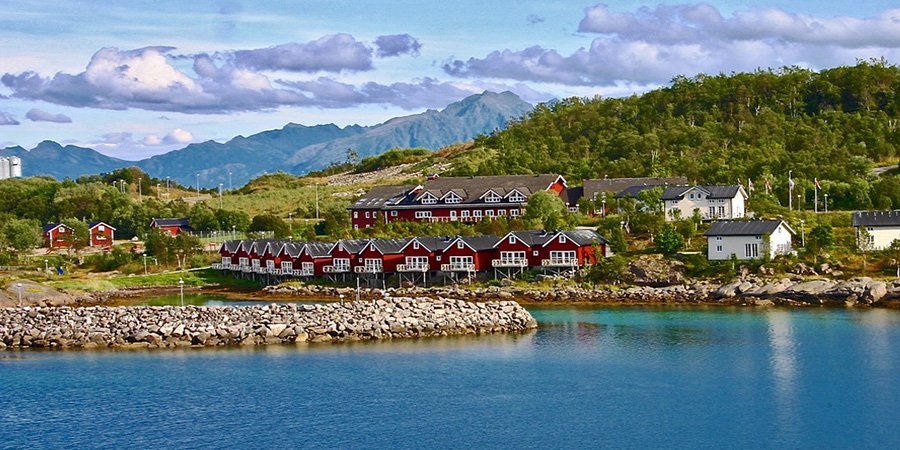 Tipico villaggio di fiordo norvegese