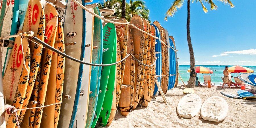Surf boards a Waikiki (Honolulu)